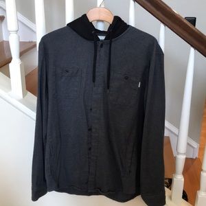 Active R/S Button Down Hoodie - Grey